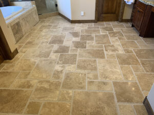 Grout cleaning and sealing near me - great looking bathroom floor grout cleaning from Grout Nurse in Scottsdale.