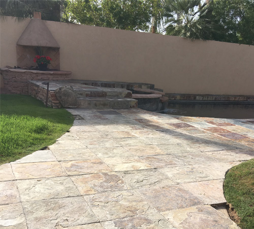 Outdoor stone tile for in a Rio Verde Foothills Residence.