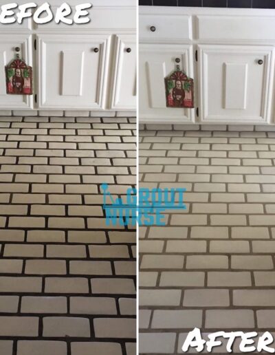 Grout Nurse is the best tile and grout repair company near me and they did this amazing job of cleaning my kitchen floor grout.