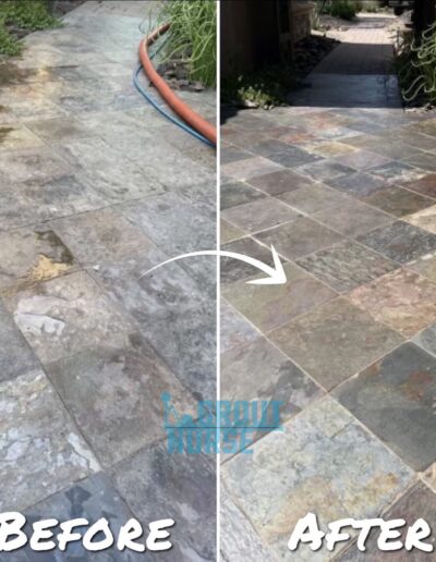 Before and After Grout Cleaning Example from Grout Nurse in Scottsdale, Arizona.