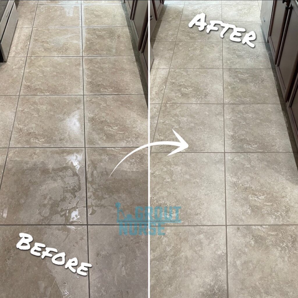 Before and After from Grout Nurse Job on Tile and Grout Cleaning and Sealing Near Me