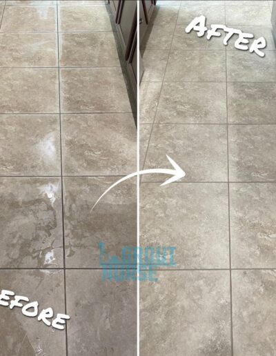 Before and After from Grout Nurse Job on Tile and Grout Cleaning and Sealing Near Me