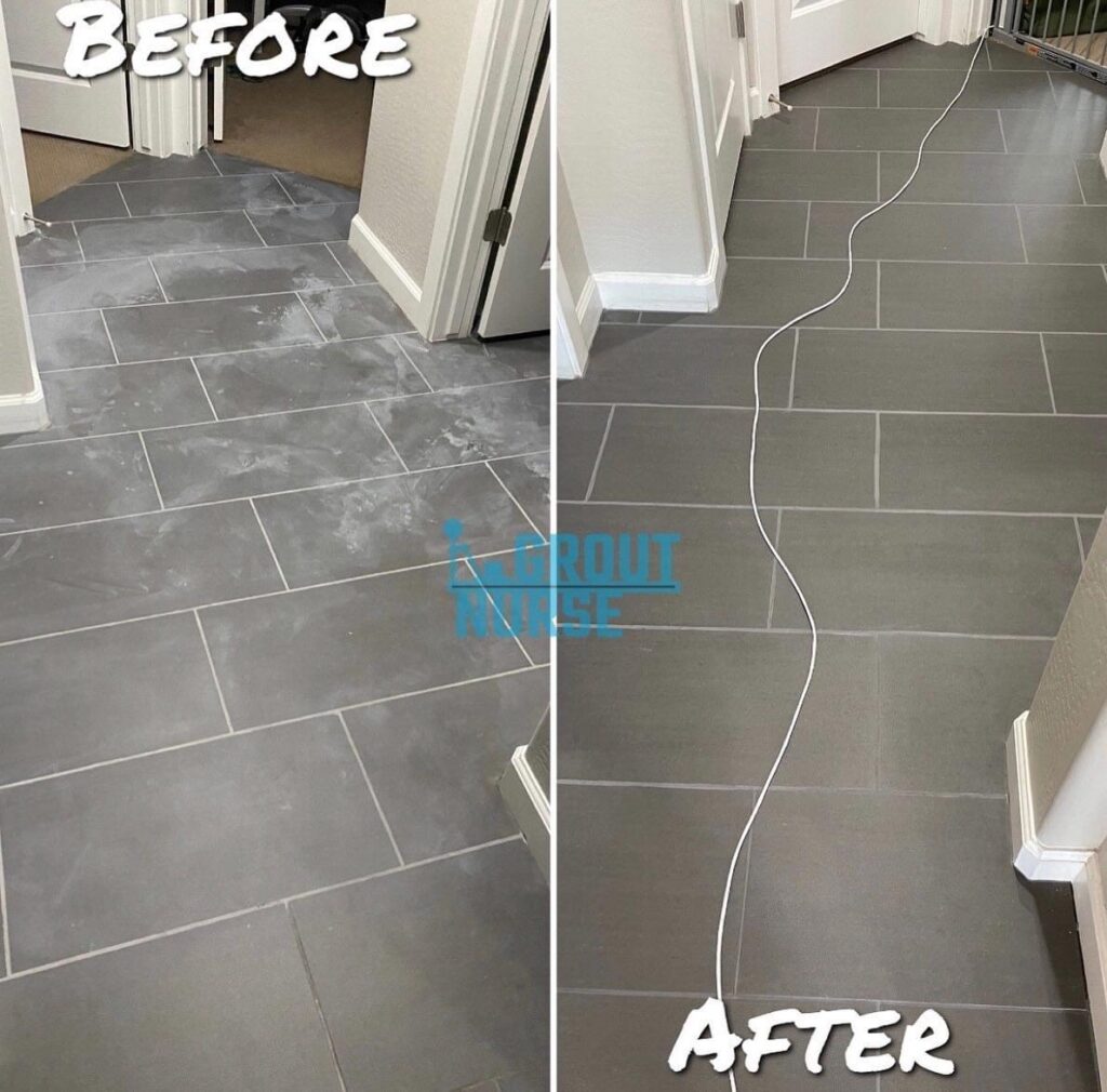 The importance of chemical cleaning of grout.