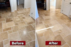 Hallway before and after