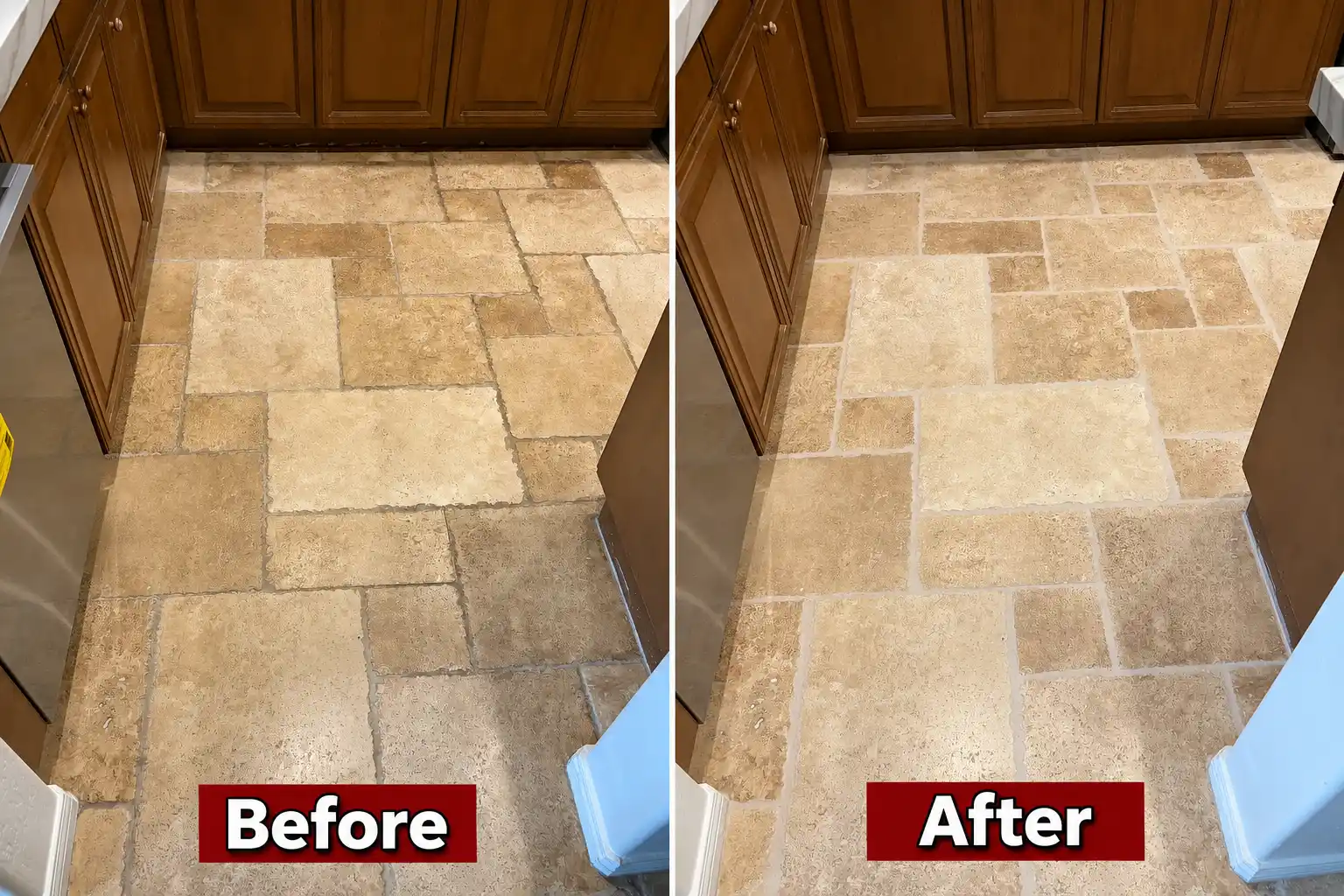 Kitchen before and after.